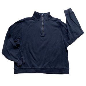 Eddie Bauer 1/4 Zip Washed Black Pullover Rib Knit Outdoor Gorpcore-L